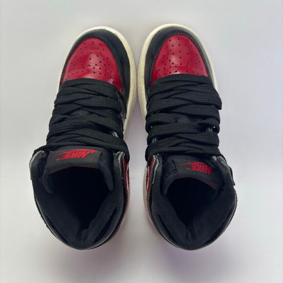NIKE AIR JORDAN 1 Retro High OG Patent Bred (PS) Shoes Kids Size 11C - Picture 11 of 12